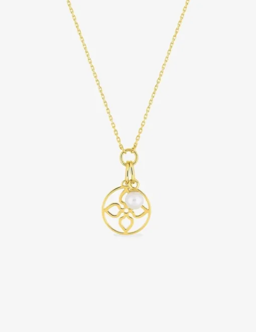 Collier motif fantaisie or jaune 375‰ et perle de culture d'eau douce 4 mm SO OR