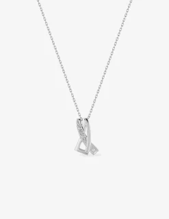 Collier motif géométrique en or blanc 375 ‰ et oxydes de zirconium SO OR