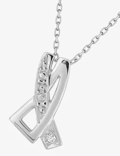 Collier motif géométrique en or blanc 375 ‰ et oxydes de zirconium SO OR