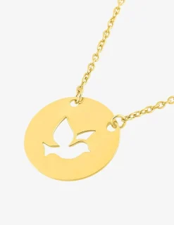 Collier motif hirondelle or jaune 375 ‰ SO OR