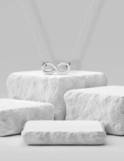 Collier motif infini or blanc 375 ‰ SO OR