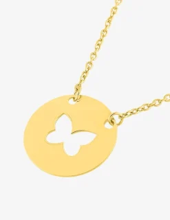 Collier motif papillon or jaune 375 ‰ SO OR
