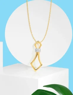 Collier motif pendant plaqué or et oxydes de zirconium SO OR