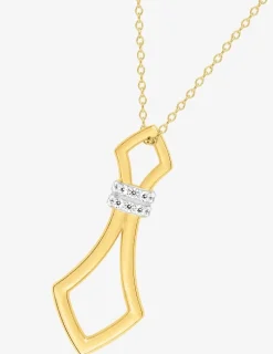 Collier motif pendant plaqué or et oxydes de zirconium SO OR
