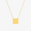 Collier motif plaque carré or jaune 375 ‰ SO OR