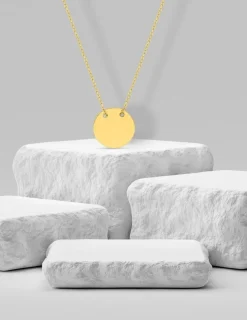 Collier motif rond or jaune 375 ‰ SO OR