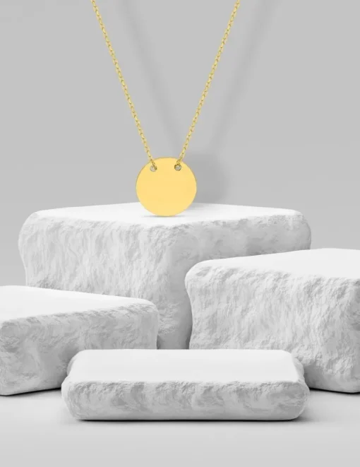 Collier motif rond or jaune 375 ‰ SO OR