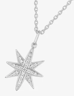 Collier motif étoile en argent 925 ‰ rhodié et oxydes de zirconium SO OR