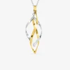 Collier motif torsadé en acier blanc et doré SO OR