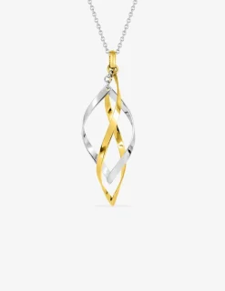 Collier motif torsadé en acier blanc et doré SO OR