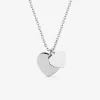 Collier motifs cœurs en acier gris SO OR