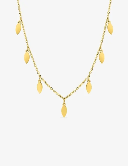 Collier motifs fantaisie en acier doré SO OR