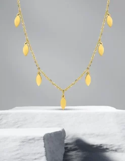 Collier motifs fantaisie en acier doré SO OR