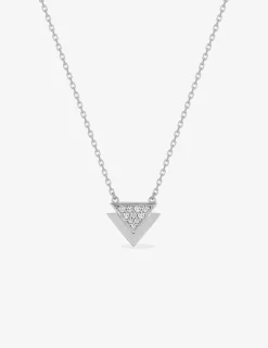 Collier motifs triangulaires en argent 925 ‰ rhodié et oxydes de zirconium SO OR