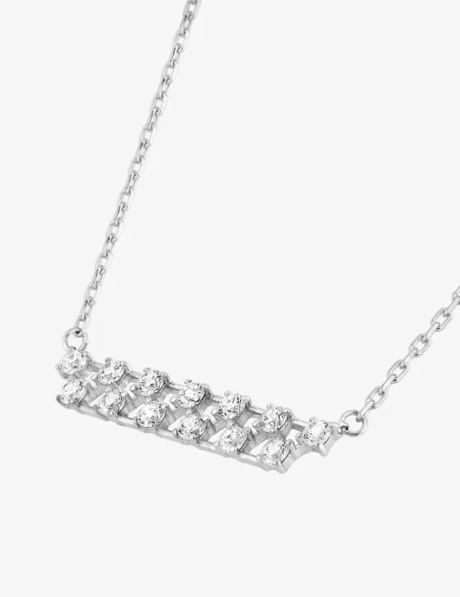 Collier motifs triangulaires argent 925‰ rhodié et oxydes de zirconium SO OR