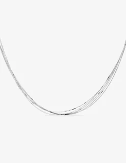 Collier multi chaînes maille serpentine argent 925‰ rhodié SO OR