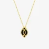 Collier Ondine Or jaune 375‰, motif laque noir de jais SO OR