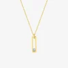 Collier or 375 ‰ avec pendentif rectangle et topaze bleu SO OR
