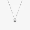 Collier or 750 ‰ blanc avec oxyde de zirconium en cœur SO OR