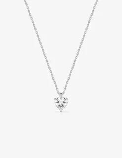 Collier or 750 ‰ blanc avec oxyde de zirconium en cœur SO OR
