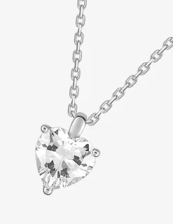 Collier or 750 ‰ blanc avec oxyde de zirconium en cœur SO OR