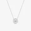 Collier or 750 ‰ blanc avec oxyde de zirconium dans un cercle SO OR