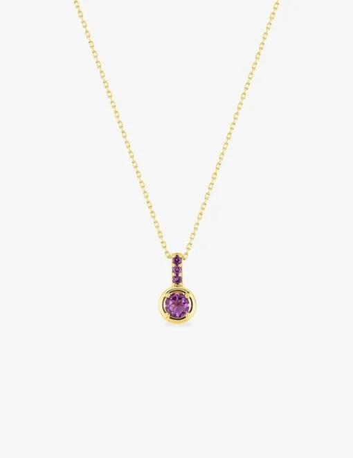Collier or 375 ‰ jaune avec améthystes SO OR