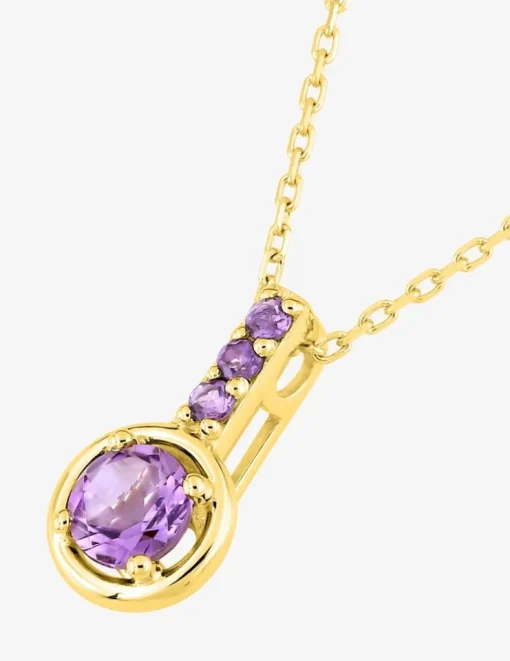 Collier or 375 ‰ jaune avec améthystes SO OR