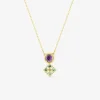 Collier or 375 ‰ jaune avec améthyste et péridots SO OR