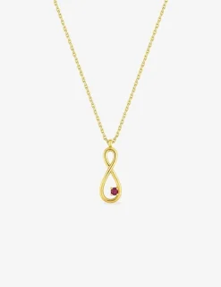 Collier or 750 ‰ jaune avec motif infini et rubis SO OR
