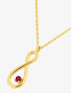 Collier or 750 ‰ jaune avec motif infini et rubis SO OR