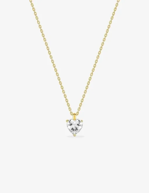 Collier or 750 ‰ jaune avec oxyde de zirconium en cœur SO OR