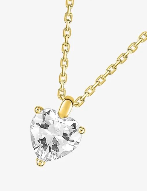 Collier or 750 ‰ jaune avec oxyde de zirconium en cœur SO OR
