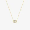 Collier or 375 ‰ jaune avec pendentif grain de café et oxydes de zirconium SO OR