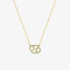 Collier or 750 ‰ jaune, pendentif zodiaque cancer avec oxydes de zirconium SO OR