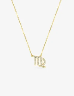 Collier or 750 ‰ jaune, pendentif zodiaque vierge avec oxydes de zirconium SO OR