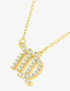 Collier or 750 ‰ jaune, pendentif zodiaque vierge avec oxydes de zirconium SO OR