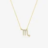 Collier or 750 ‰ jaune, pendentif zodiaque scorpion avec oxydes de zirconium SO OR