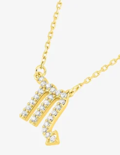 Collier or 750 ‰ jaune, pendentif zodiaque scorpion avec oxydes de zirconium SO OR
