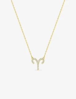 Collier or 375 ‰ jaune, pendentif zodiaque bélier avec oxydes de zirconium SO OR