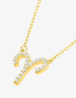 Collier or 375 ‰ jaune, pendentif zodiaque bélier avec oxydes de zirconium SO OR