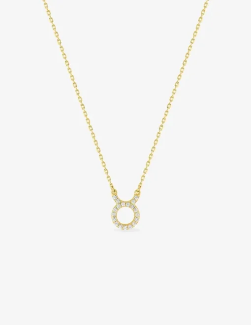 Collier or 375 ‰ jaune, pendentif zodiaque taureau avec oxydes de zirconium SO OR