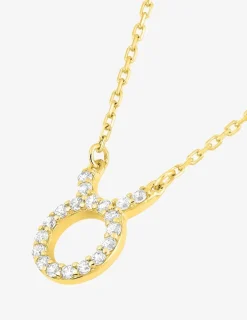 Collier or 375 ‰ jaune, pendentif zodiaque taureau avec oxydes de zirconium SO OR