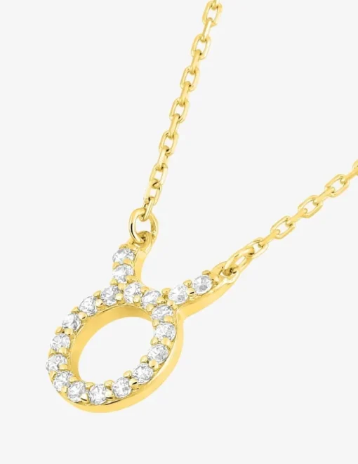 Collier or 375 ‰ jaune, pendentif zodiaque taureau avec oxydes de zirconium SO OR