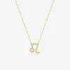 Collier or 375 ‰ jaune, pendentif zodiaque lion avec oxydes de zirconium SO OR