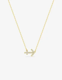 Collier or 375 ‰ jaune, pendentif zodiaque sagittaire avec oxydes de zirconium SO OR