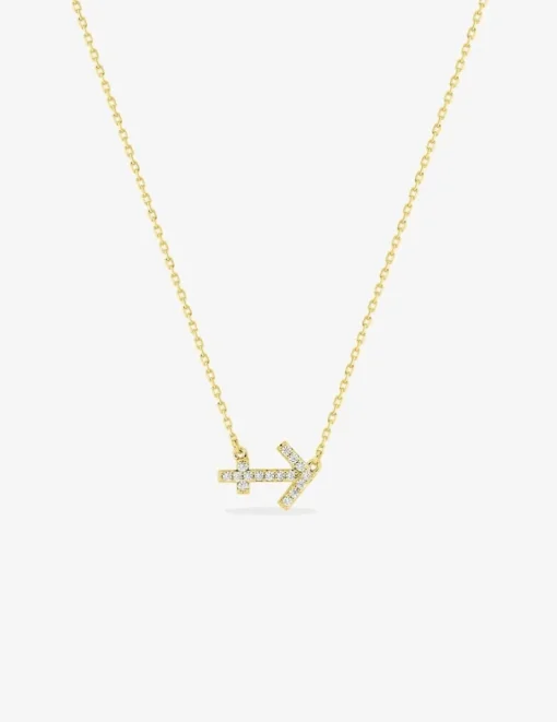 Collier or 375 ‰ jaune, pendentif zodiaque sagittaire avec oxydes de zirconium SO OR