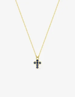 Collier or 375‰ saphir croix SO OR