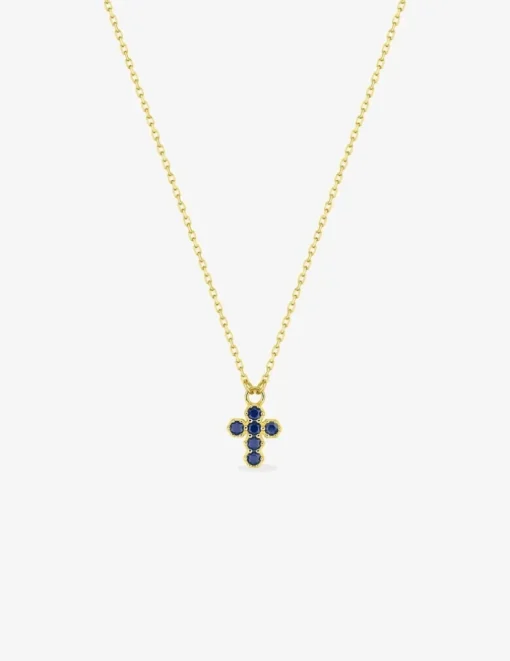 Collier or 375‰ saphir croix SO OR