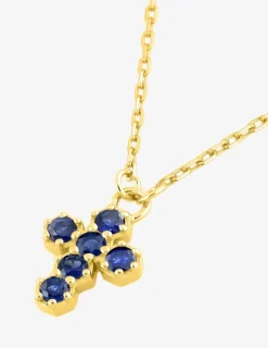 Collier or 375‰ saphir croix SO OR